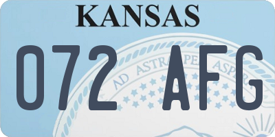 KS license plate 072AFG