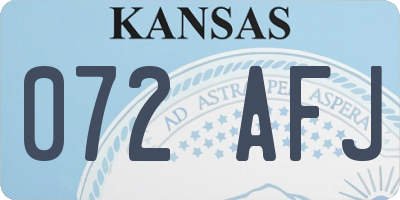 KS license plate 072AFJ