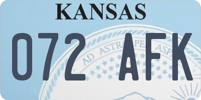 KS license plate 072AFK