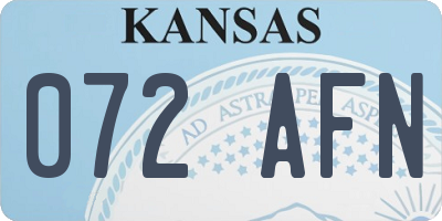 KS license plate 072AFN