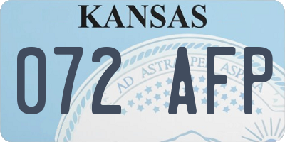 KS license plate 072AFP