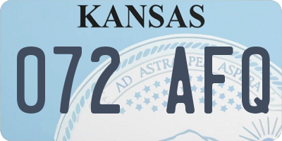 KS license plate 072AFQ