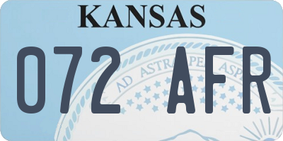 KS license plate 072AFR