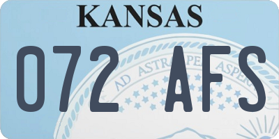 KS license plate 072AFS