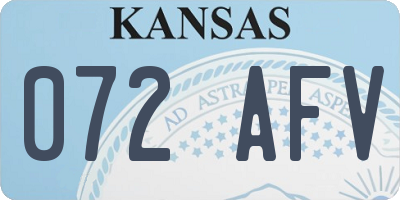 KS license plate 072AFV