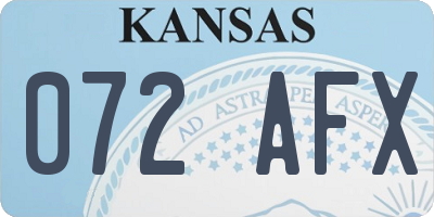 KS license plate 072AFX