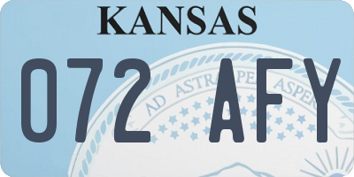 KS license plate 072AFY