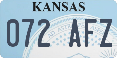 KS license plate 072AFZ