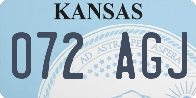 KS license plate 072AGJ