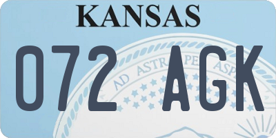 KS license plate 072AGK