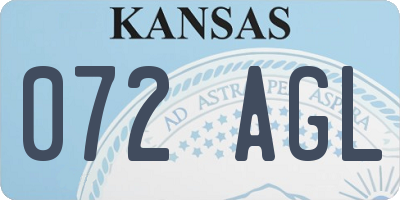KS license plate 072AGL