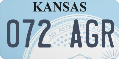 KS license plate 072AGR