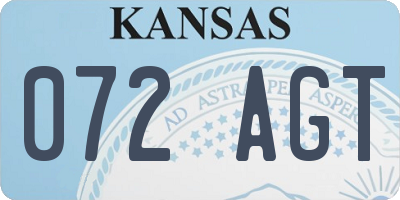 KS license plate 072AGT