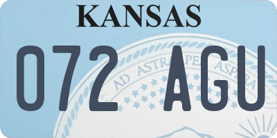 KS license plate 072AGU