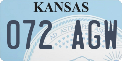 KS license plate 072AGW