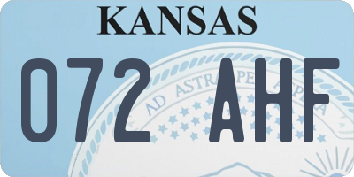 KS license plate 072AHF