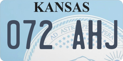 KS license plate 072AHJ