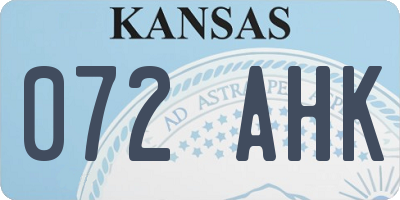 KS license plate 072AHK
