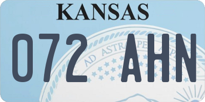 KS license plate 072AHN