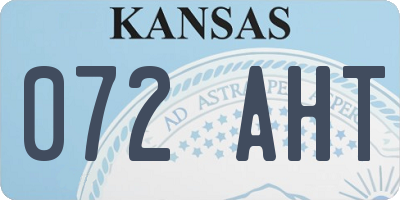 KS license plate 072AHT