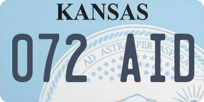 KS license plate 072AID