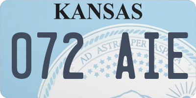 KS license plate 072AIE