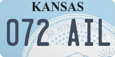 KS license plate 072AIL