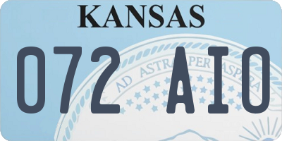 KS license plate 072AIO
