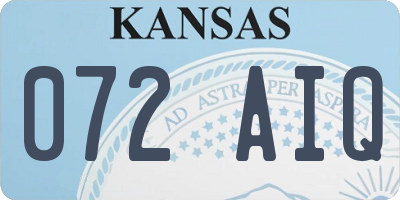 KS license plate 072AIQ