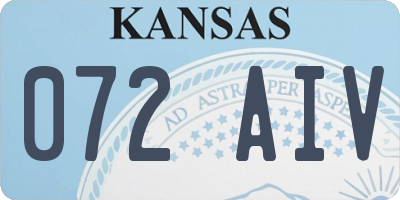 KS license plate 072AIV