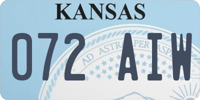 KS license plate 072AIW
