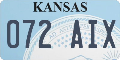 KS license plate 072AIX