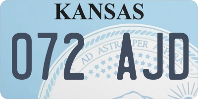 KS license plate 072AJD