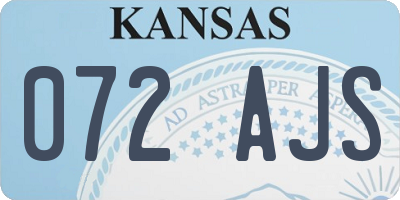KS license plate 072AJS