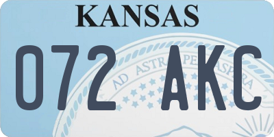 KS license plate 072AKC