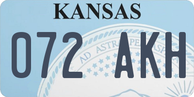 KS license plate 072AKH