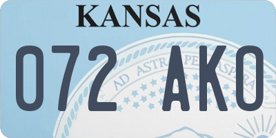 KS license plate 072AKO