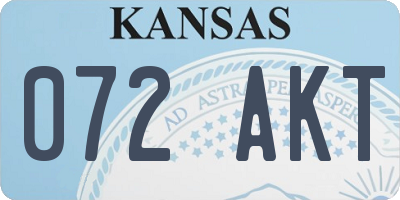 KS license plate 072AKT