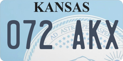 KS license plate 072AKX