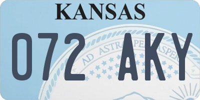 KS license plate 072AKY