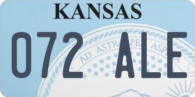 KS license plate 072ALE