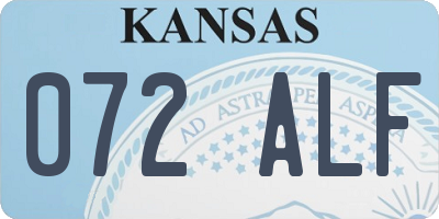KS license plate 072ALF