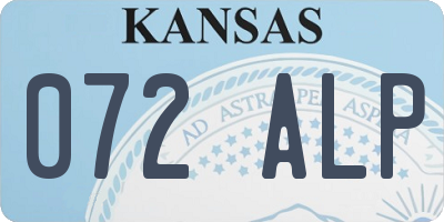 KS license plate 072ALP