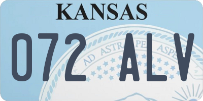 KS license plate 072ALV