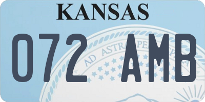 KS license plate 072AMB