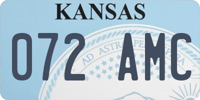 KS license plate 072AMC