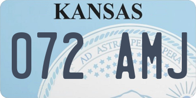 KS license plate 072AMJ