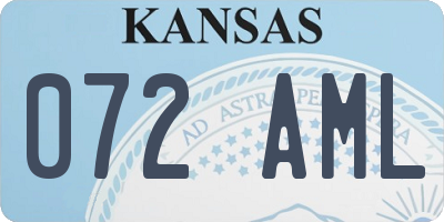 KS license plate 072AML