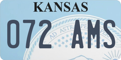 KS license plate 072AMS