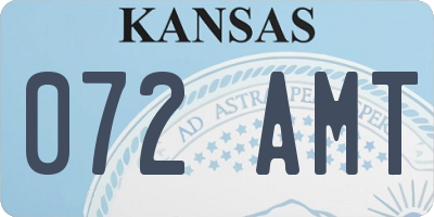KS license plate 072AMT